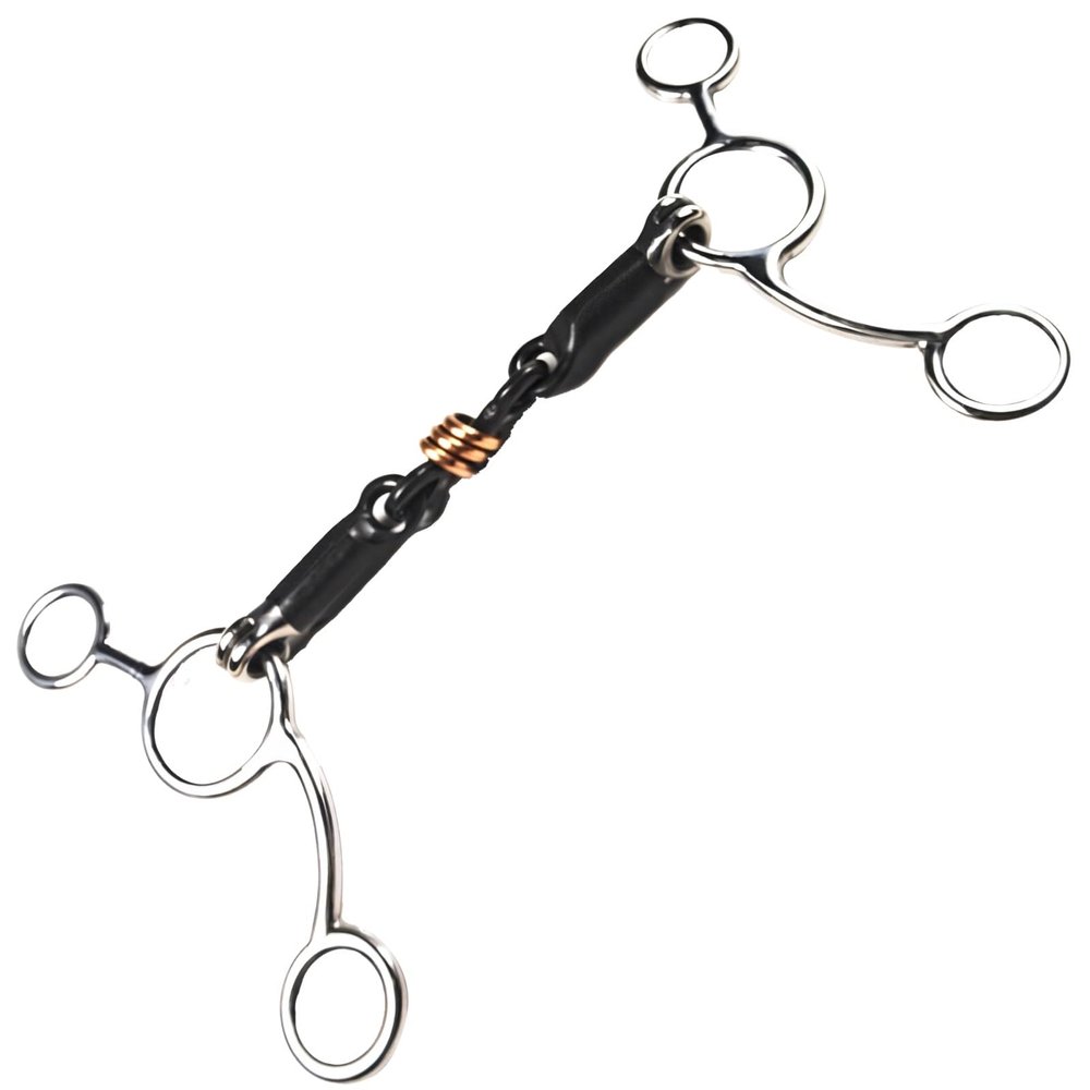 yeeplant 5.3 Horse Training Bit, Copper-Wrapped Iron Mouthpiece with Stainless Steel Cheeks