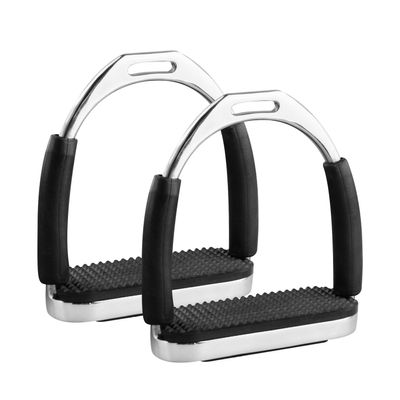 EQUSPUR 11.4 cm Stainless Steel Flex Stirrup Irons, Pair