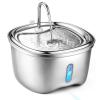 ZeePet Stainless Steel Cat Water Fountain, 3.5 L, Ultra-Quiet Automatic Pet Fountain for Cats and Small Dogs, 3 Flow Modes with Visible Water Level view 1