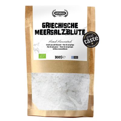 Apsogo Greek Sea Salt - Fleur de Sel Style, Coarse Crystals, 300 g