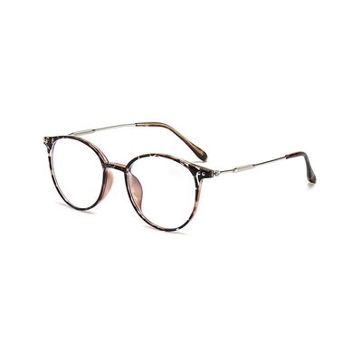 Nyxphy Fashionable Blue-Light-Filtering Myopia Glasses for Women and Men, Lightweight TR90/Metal Oval Frame, Black Marble, -1.00 Diopters