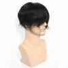 6-Inch Men's Hair Replacement System, Fine Mono with Poly PU Base, European Human Hair, Off Black #1B view 2
