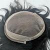 6-Inch Men's Hair Replacement System, Fine Mono with Poly PU Base, European Human Hair, Off Black #1B view 3