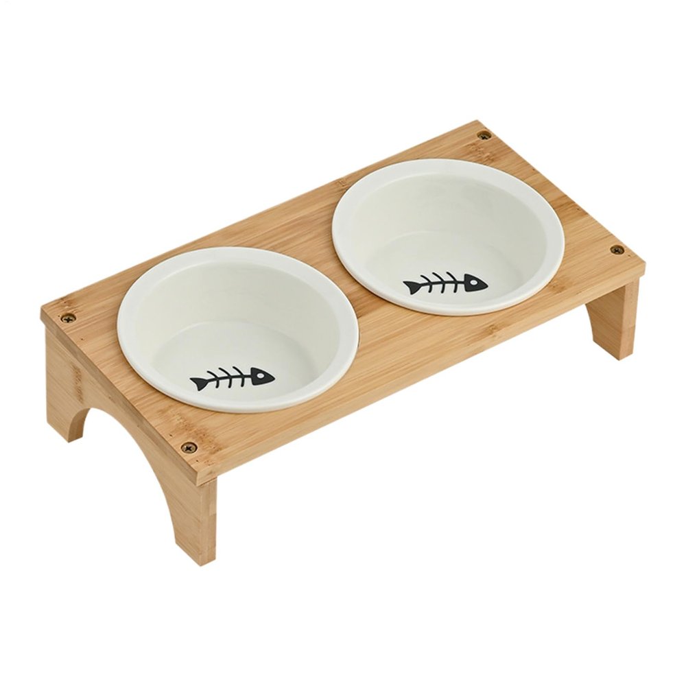 Raised Ceramic Dog Bowls, Angled, Non-Slip, Small to Large