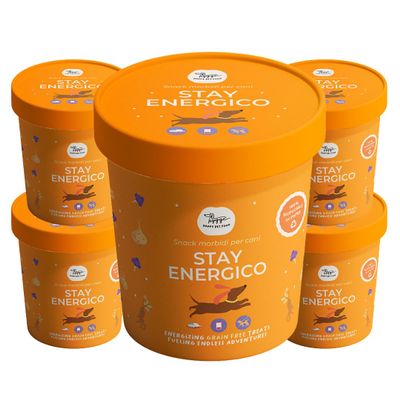 Stay Energico Semi-Moist Dog Treats with Maca, Ashwagandha & Eleuthero, Grain-Free, 6 x 100 g
