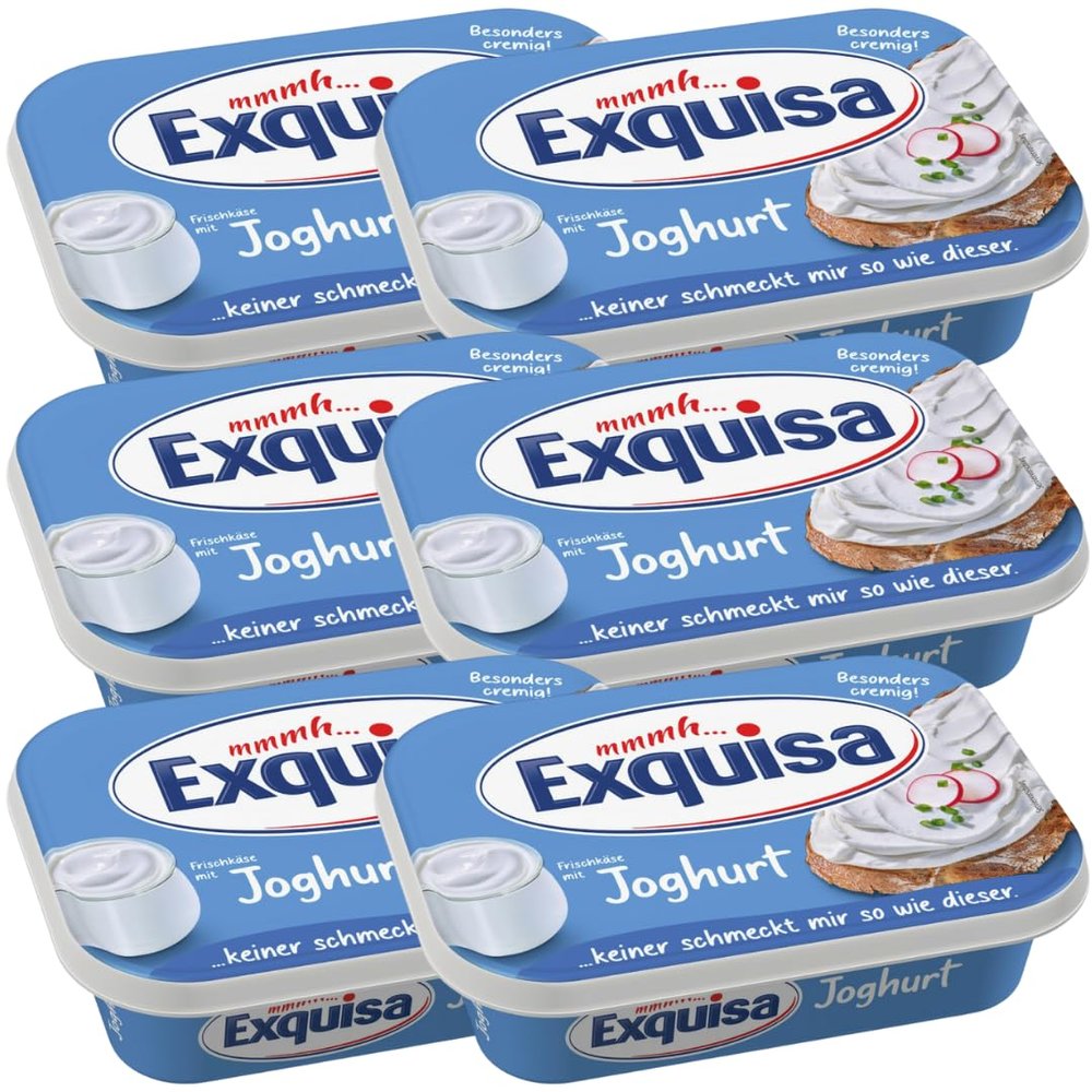 EXQU Fresh Cheese with Yogurt & Herbs, 200 g | Creamy Spread, 6-Pack