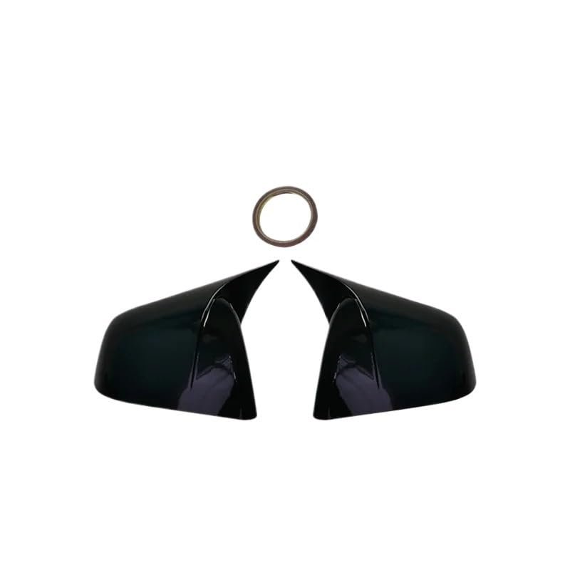 HPTOUY Carbon Fiber Side Mirror Covers for Tesla Model Y, ABS, Bright Black