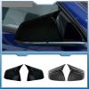 HPTOUY Carbon Fiber Side Mirror Covers for Tesla Model Y, ABS, Bright Black view 2