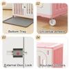 Indoor Pet Cage, Portable Kennel with Wheels & Plastic Tray view 3