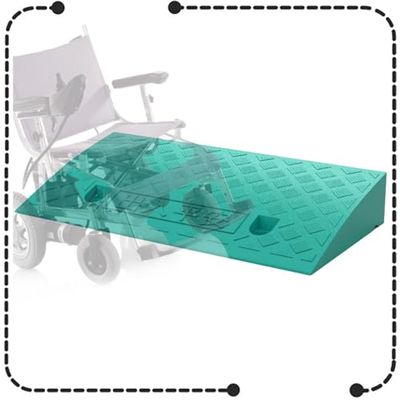 2–6-Inch Rise Curb Ramp for Wheelchairs, Non-Slip Threshold Ramp