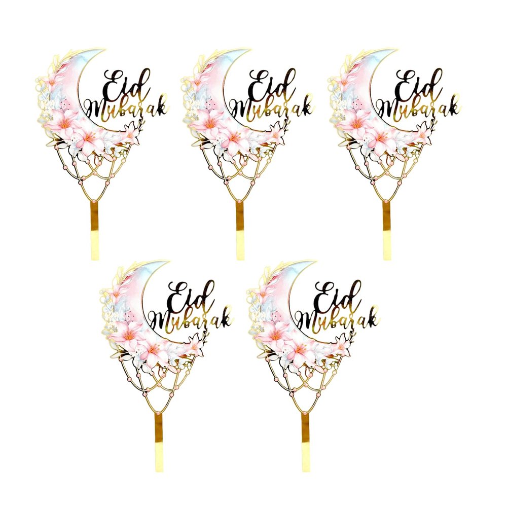 Eid Cake Decoration Set, Acrylic, 5 Pieces