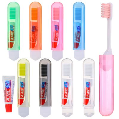 Apricitie 8-Pack Foldable Travel Toothbrushes with Toothpaste