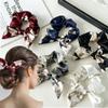 Satin Hair Scrunchies with Bows for Women, Elastic Silk Scrunchies view 1