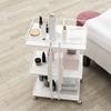 Generic 3-Tier Rolling Metal Salon Storage Cart with Locking Wheels, Black view 3