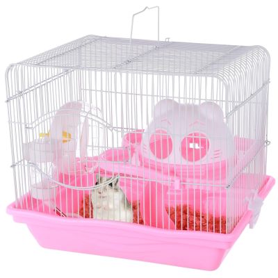 Portable Hamster Habitat with Hideout, Water Bottle and Exercise Wheel