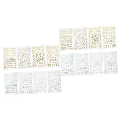 WRITWAA 2 Sets Butterfly Self-Adhesive Nail Art Stickers, 8 Sheets Each