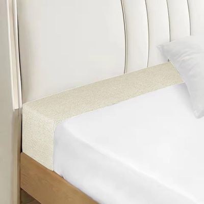 Bed Gap Filler 140 x 20 x 20 cm, Mattress Extender with Cover, Beige