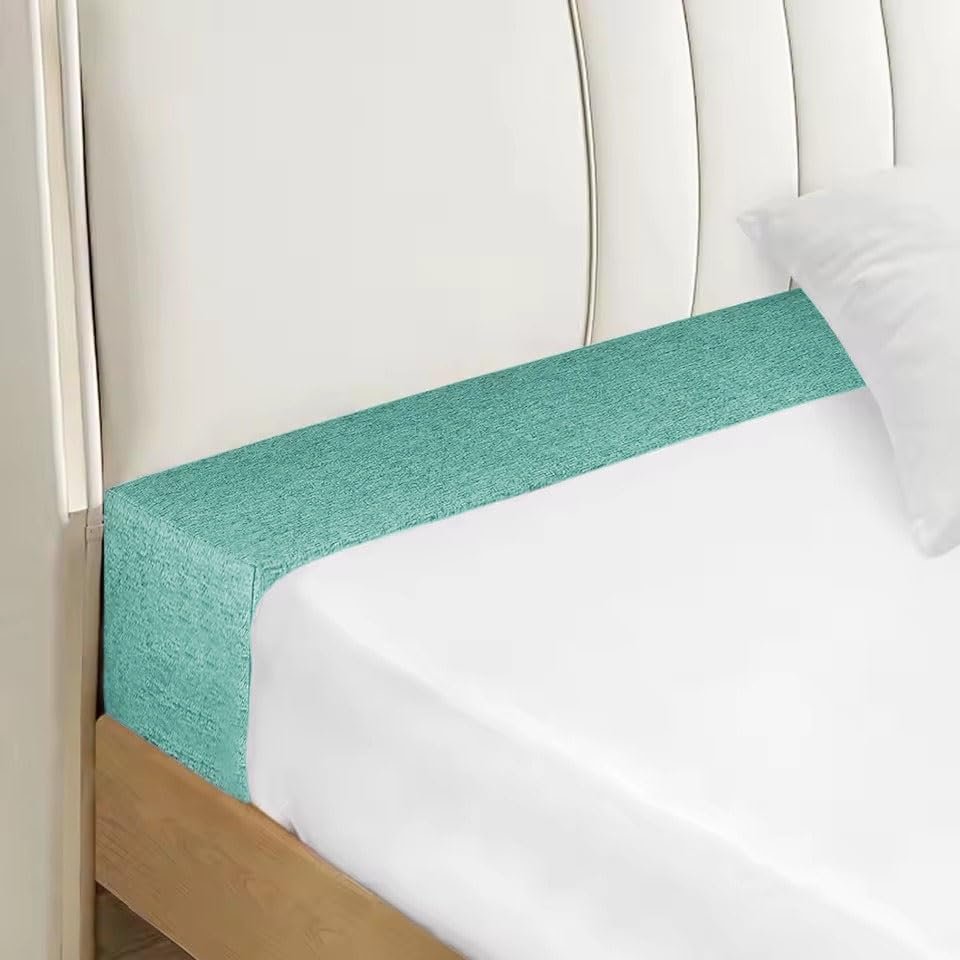 Bed Gap Filler 5 x 10 x 120 cm, Mattress Extension with Cover, Light Green, 110 x 5 x 15 cm