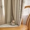 Tolldek Beige Chenille Curtains, 2-Piece Set, Patchwork, Opaque, 137 W x 214 H cm view 3