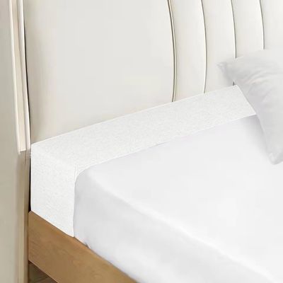Bed Gap Filler 5 x 10 x 120 cm, Mattress Extension with Cover, White, 160 x 20 x 25 cm
