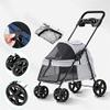 Pet Stroller for Small Dogs and Cats, Premium Breathable Design with Rain Cover and Cup Holder view 2