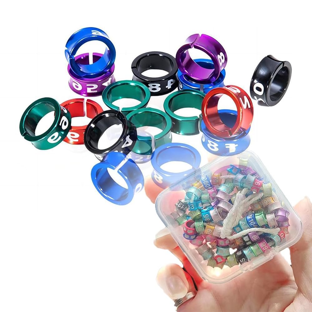 Open/Closed Aluminum Pigeon Leg Rings, Mixed Colors, 2.5–8 mm, 50-Pack