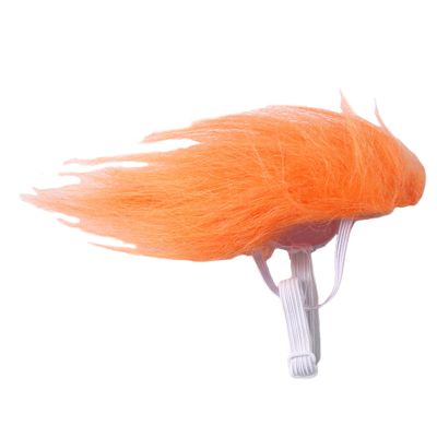 Dog Wig, Orange Faux Fur Cap for Pets