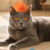 Dog Wig, Orange Faux Fur Cap for Pets view 3