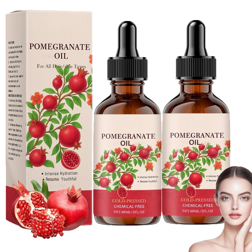Pomegranate Seed Oil, Cold-Pressed, for Skin and Hair, 2-Pack