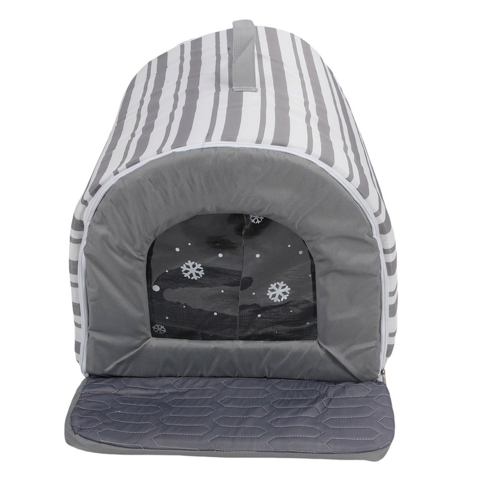 Pyhodi Dog Cooling Ice House, Striped Oxford Fabric Cooling Pad with Arc Design and 6 Ice Packs