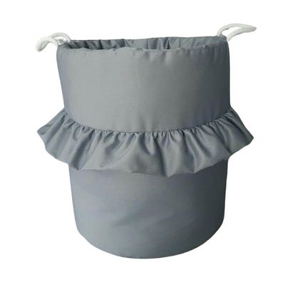 Gray Nursery Toy Basket with Cute Animal Motif – Sturdy & Spacious