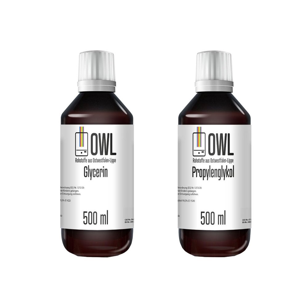 Glycerin E422 + Propylene Glycol E1520 PG/VG Bundle, 500 ml–20 L