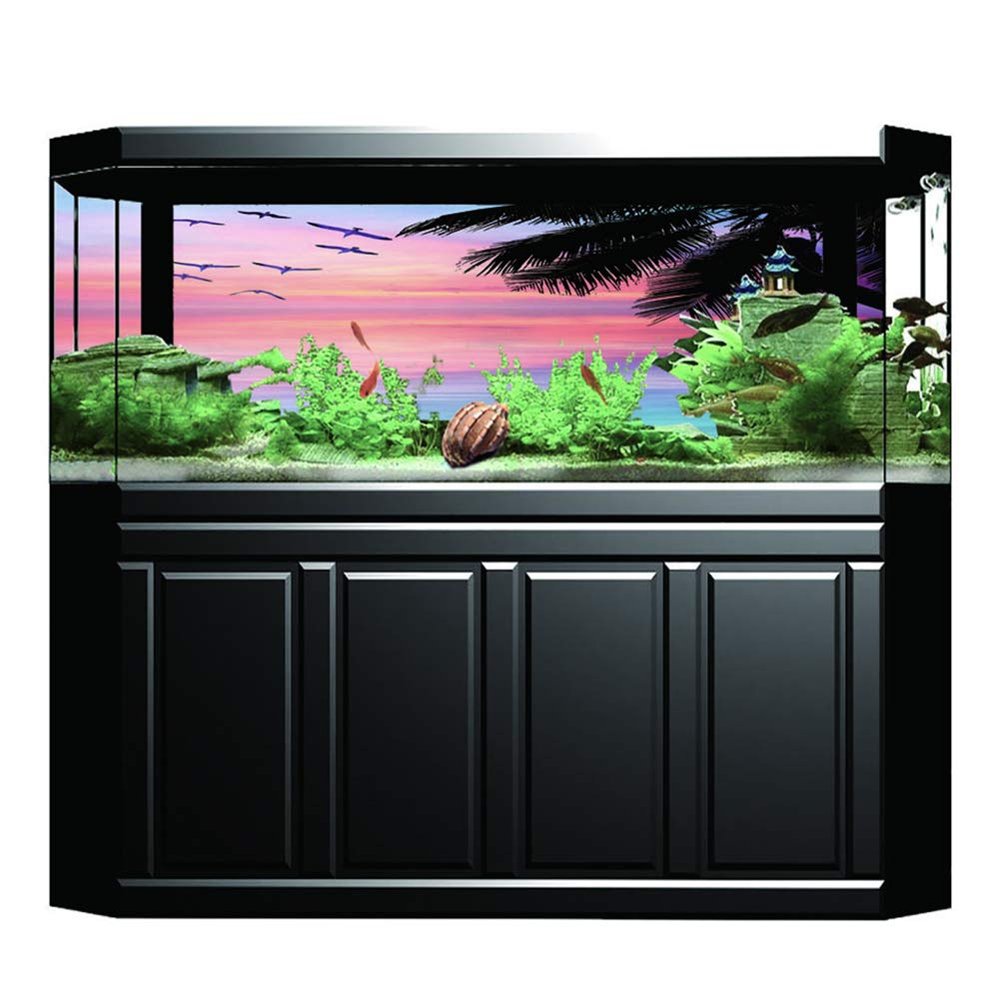 Aquarium Background Poster Sticker - Sunset Clouds Design