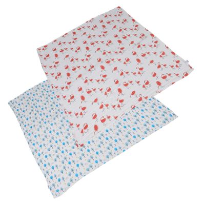 Sosoport 2-Piece Cotton Muslin Swaddle Blankets for Newborns, Double-Layer and Breathable