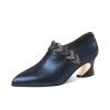 Classic Blue Leather High Heels for Club, Party, Wedding, and Women (Blue, 6) view 1