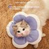Soft Adjustable Cat Cone Collar for Cats and Small Dogs, Post-Surgery, Flower Design (V4, L) view 2