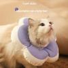 Soft Adjustable Cat Cone Collar for Cats and Small Dogs, Post-Surgery, Flower Design (V4, L) view 3