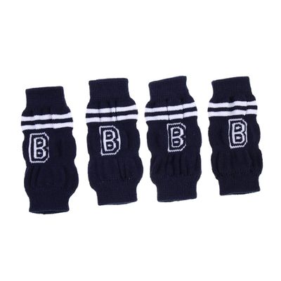 Toyvian Dog Leg Warmers, 4-Piece Elastic Cotton Pet Socks, Non-Slip Blue Socks with Cute Pattern for Cats and Small Dogs, 1.5–6 kg