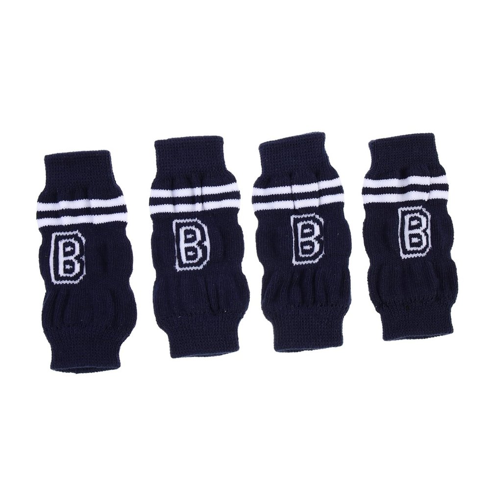 Toyvian Dog Leg Warmers, 4-Piece Elastic Cotton Pet Socks, Non-Slip Blue Socks with Cute Pattern for Cats and Small Dogs, 1.5–6 kg