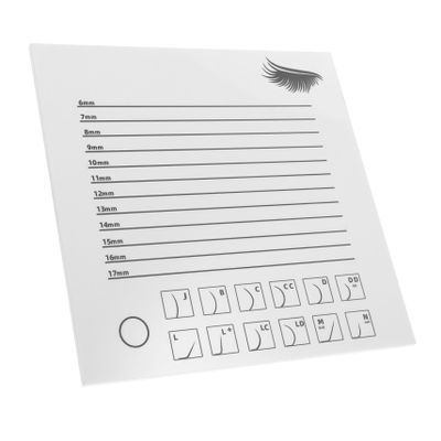 Acrylic Lash Extension Tray with Integrated Measurement Scale