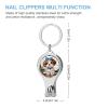 Nail Clipper with Blue Stained-Glass Puppy, Bow and Headband Design view 2