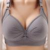 YIzdegg Black Women's Sexy Lace Back Button-Design Padded Bra Bustier with Adjustable Shoulder Straps, Plus Size (Gray, 48) view 3