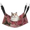 InOmak Light Pink Rose-Texture Cat Hammock, Soft Double-Sided Hanging Bed for Small Dogs and Pets, L view 1