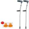 Adjustable Forearm Crutches with Swiveling Closed Cuffs, Silver view 1