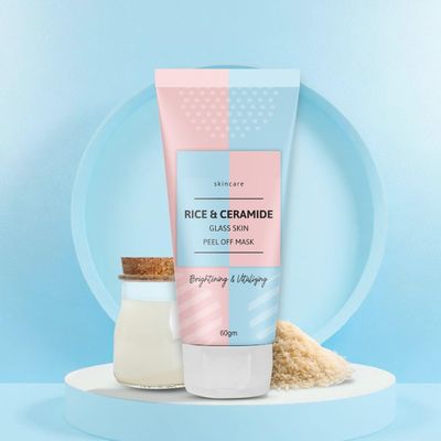 DK Korean Rice & Ceramide Glass Skin Peel-Off Mask for Instant Brightening, Smoother Complexion, All Skin Types, 60 g