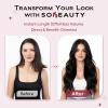 SOBEAUTY Clip-In Human Hair Extensions, 100% Remy Hair, Invisible, #1B, 40 cm view 4