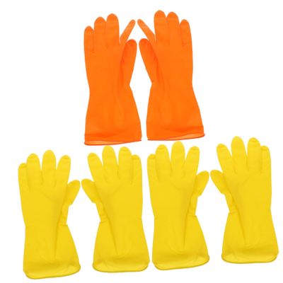 VALICLUD 3 Pairs Reusable Rubber Dishwashing Gloves with Extended Cuffs