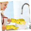 VALICLUD 3 Pairs Reusable Rubber Dishwashing Gloves with Extended Cuffs view 4