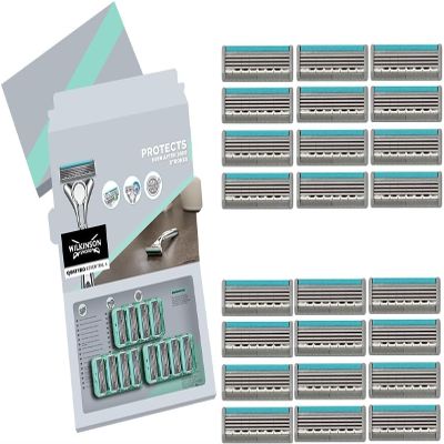 Wilkinson Sword Quattro Essential Men's Razor Refills, 24 Blades