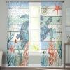 Sheer Sea Turtle Chiffon Curtains, 84 in L, 2 Panels view 3